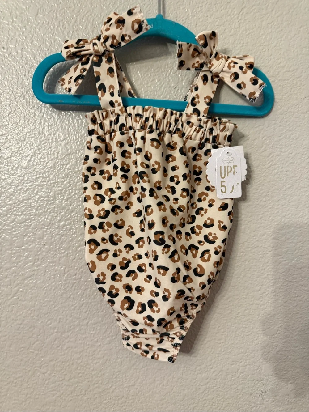 Mud Pie Kids Leopard-Print One-Piece Swimsuit - Cream, Brown, Black